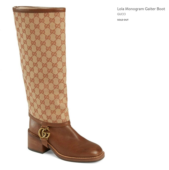 Gucci Shoes - New GUCCI Lola Monogram Gaiter Boot size 40